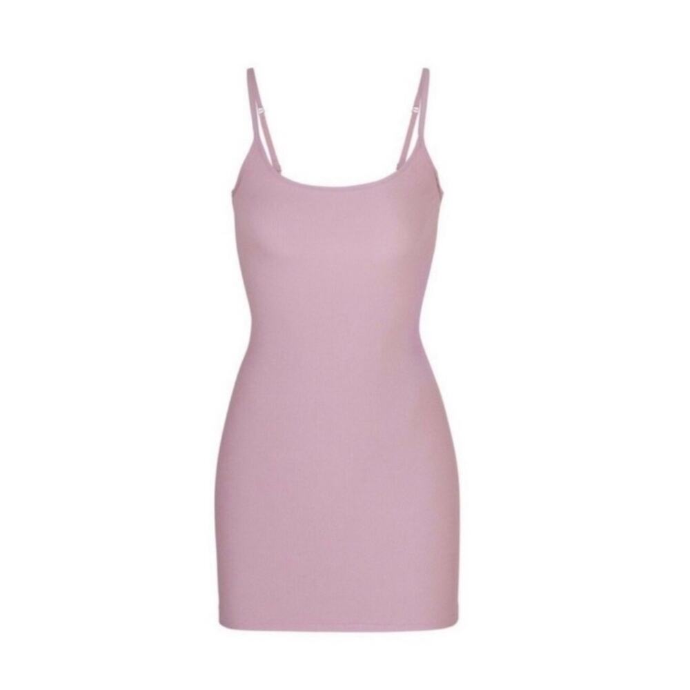 Skims Ribbed Soft Lounge Orchid Mini Dress Rib Size XL BEST FOR LARGE